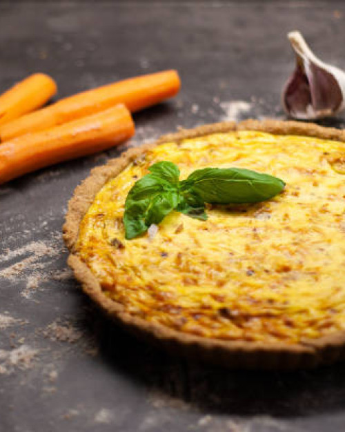 Quiche lard, carottes et cumin
