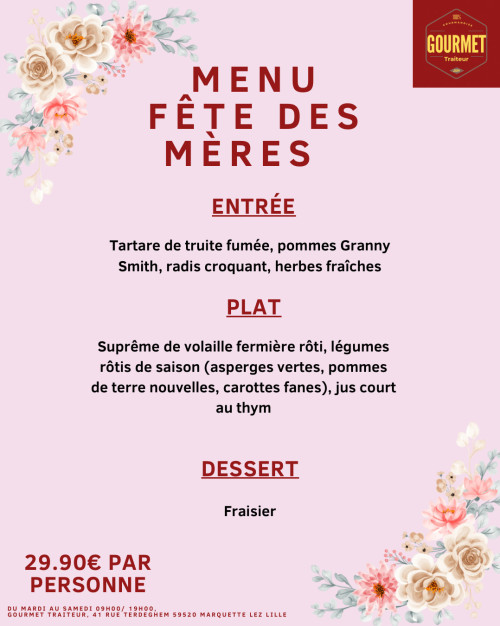 Menu fête des mères