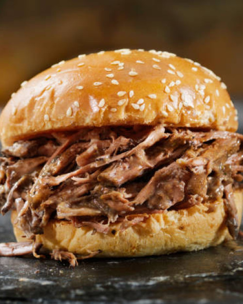 Pulled pork burger & grenailles rôties